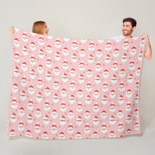 Pink Retro Santa Clause Wrapping Paper Fleecedecke