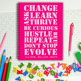 Pink Retro Script Inspiration Spirale Notizbuch