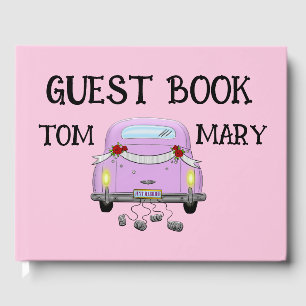 PINK RETRO STYLISH WEDING Guest Book Gästebuch