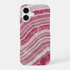 Pink Rhodochrosite Marble Agate Stone Pattern iPhone 16 Hülle