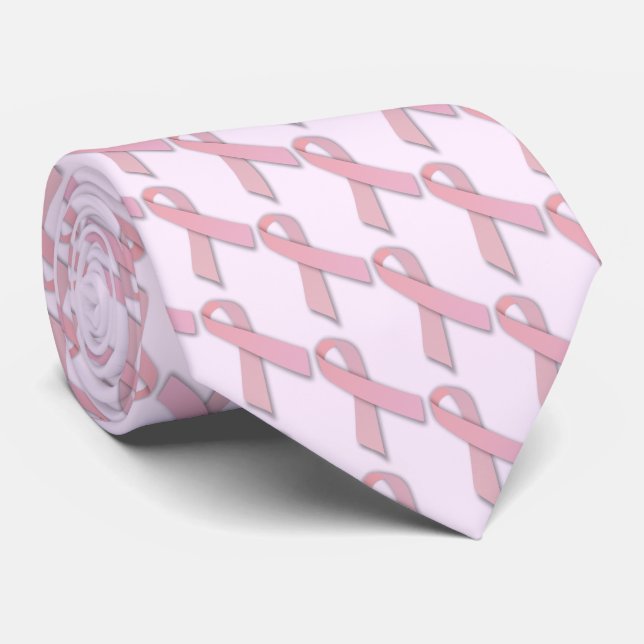 Pink Ribbbons gepolstertes Muster Krawatte (Gerollt)