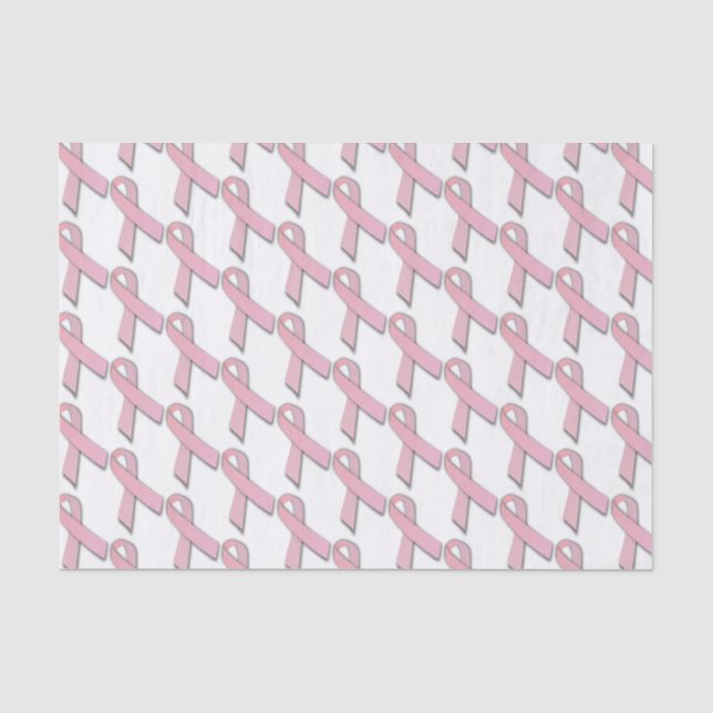 Pink Ribbbons gepolstertes Muster Seidenpapier (Vorderseite)