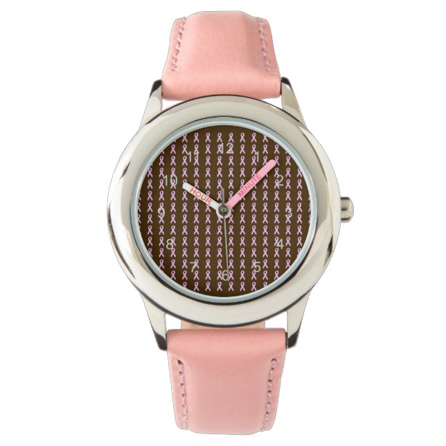 Pink Ribbbons Watch Armbanduhr (Vorderseite)