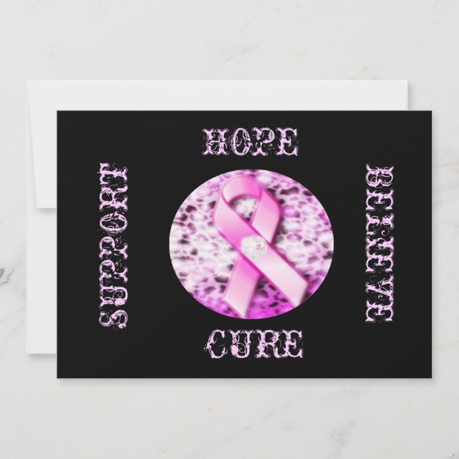 Pink Ribbon Awareness-Förderkarte Einladung (Vorderseite)