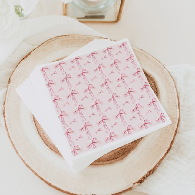 Pink Ribbon Babydusche Papier Napkins Girl Bow Serviette (Von Creator hochgeladen)