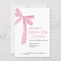Pink Ribbon Bow Galentine's Day Girly modern