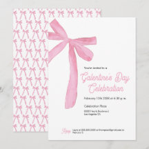 Pink Ribbon Bow Girly Moderne Galentine