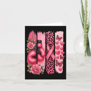 Pink Ribbon Boxing Gloves Leopard Brustkrebs Aw Karte