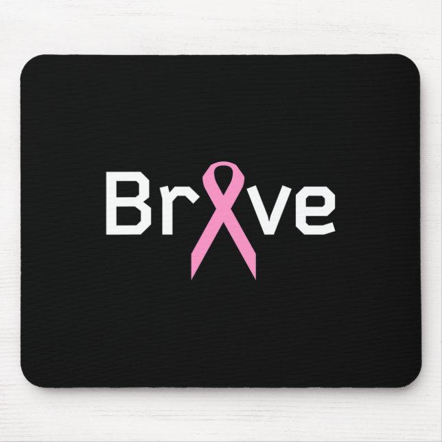 Pink Ribbon Brave Worlds Cancer Survivor Support A Mousepad (Vorne)