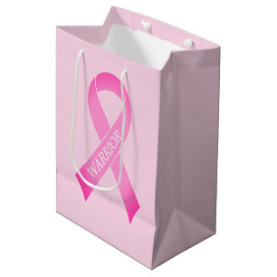 Pink ribbon breast cancer awareness custom warrior mittlere geschenktüte