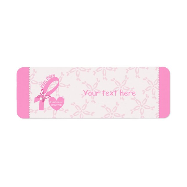 Pink Ribbon Breast Cancer survivor & pink border (Vorne)