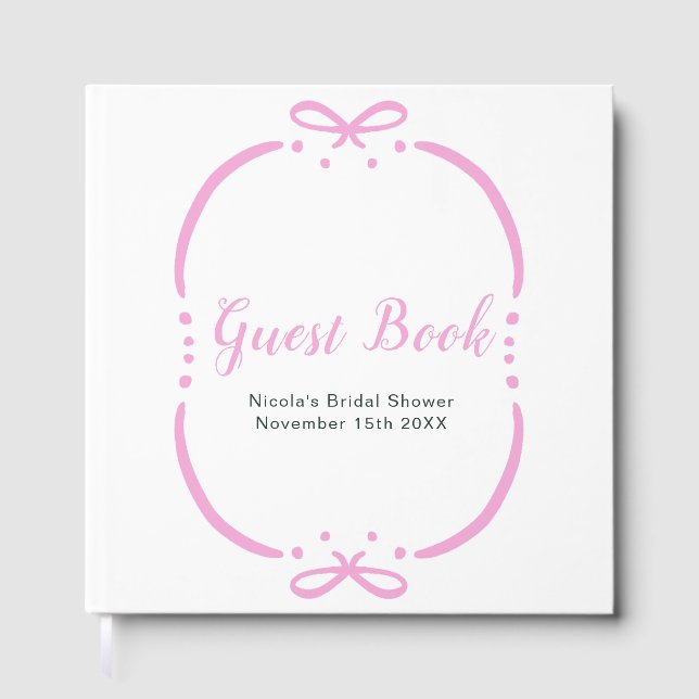 Pink Ribbon Bridal Shower Gästebuch (Vorderseite)