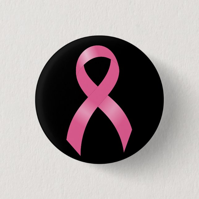 Pink Ribbon Brustkrebs Bewusstsein Button (Vorderseite)