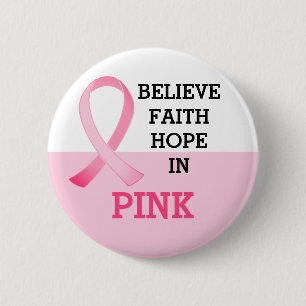 Pink Ribbon Brustkrebs Bewusstsein Button