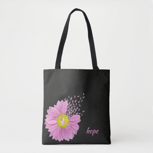 Pink Ribbon Brustkrebs-Bewusstsein Daisy Tasche (Vorderseite)