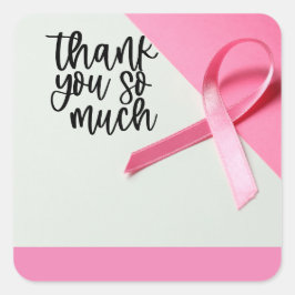 Pink Ribbon Brustkrebs Bewusstsein danke Quadratischer Aufkleber