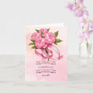 Pink Ribbon Brustkrebs Bewusstsein mit Blume Karte