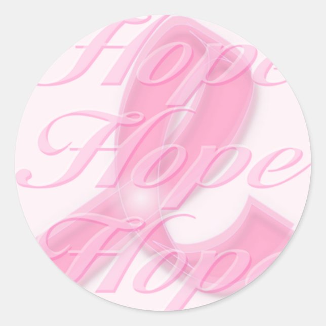 Pink Ribbon Brustkrebs Bewusstsein Runder Aufkleber (Vorderseite)