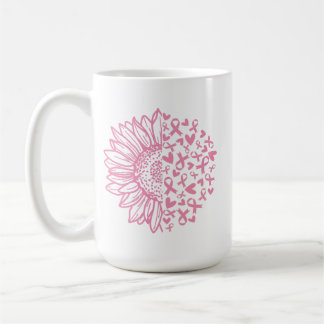 Pink Ribbon Brustkrebs Bewusstsein Sonnenblume Kaffeetasse