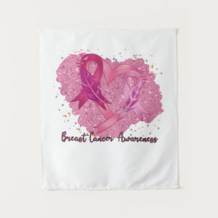 Pink Ribbon Brustkrebs Bewusstsein Wandteppich