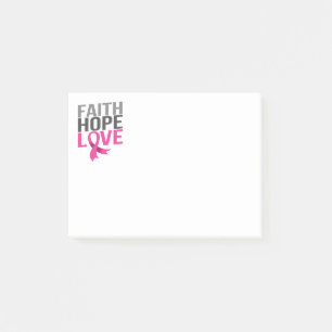 Pink Ribbon Brustkrebs Glaube Bewusstsein Hoffnung Post-it Klebezettel
