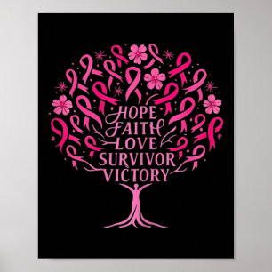 Pink Ribbon Brustkrebs Überleben Hoffnung Glaube L Poster