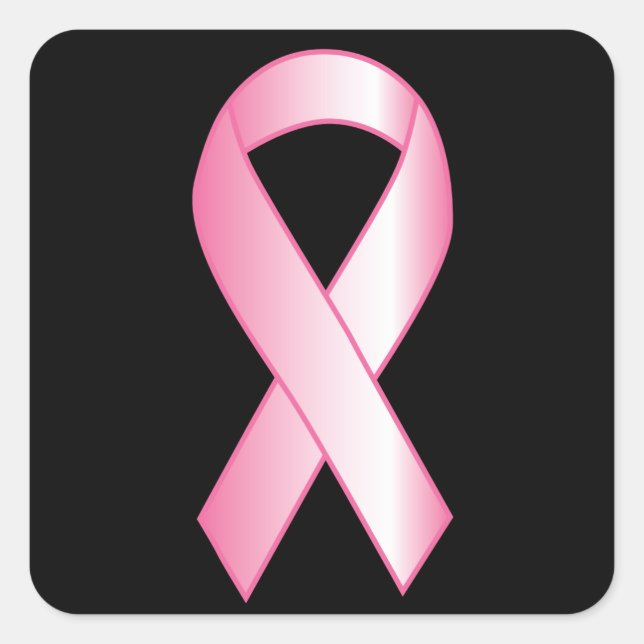 Pink Ribbon Brustkrebsforschung Quadratischer Aufkleber (Vorderseite)