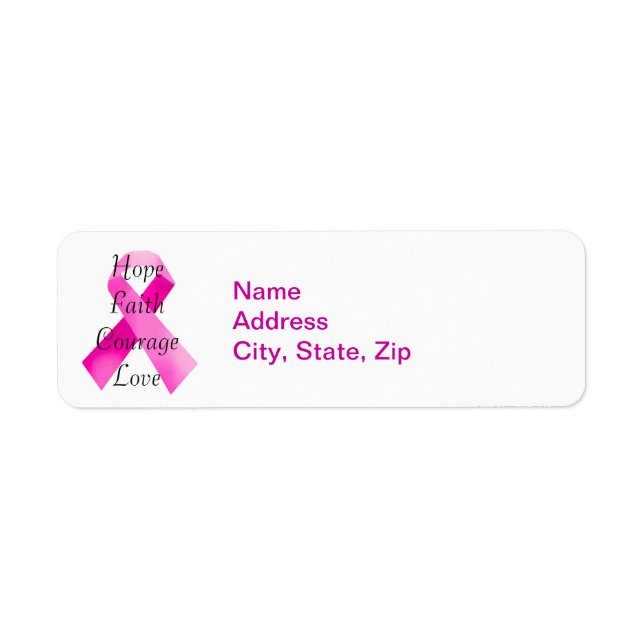 Pink Ribbon Faith Address Labels (Vorne)