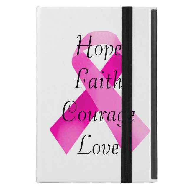 Pink Ribbon Faith iPad Mini Fall Etui (Vorderseite Geschlossen)