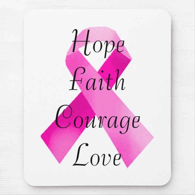 Pink Ribbon Faith Mouse Pad Mousepad (Vorne)