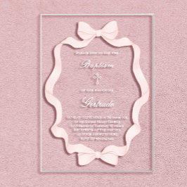  pink ribbon frame Baptism  Acryleinladungen