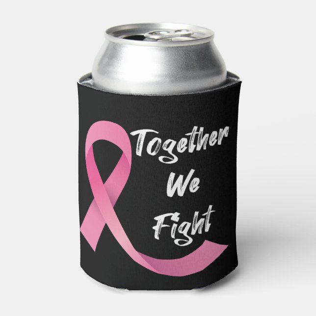 Pink Ribbon Frauen Krebs Bewusstsein Brustkrebs Dosenkühler (Kanne Vorderseite)