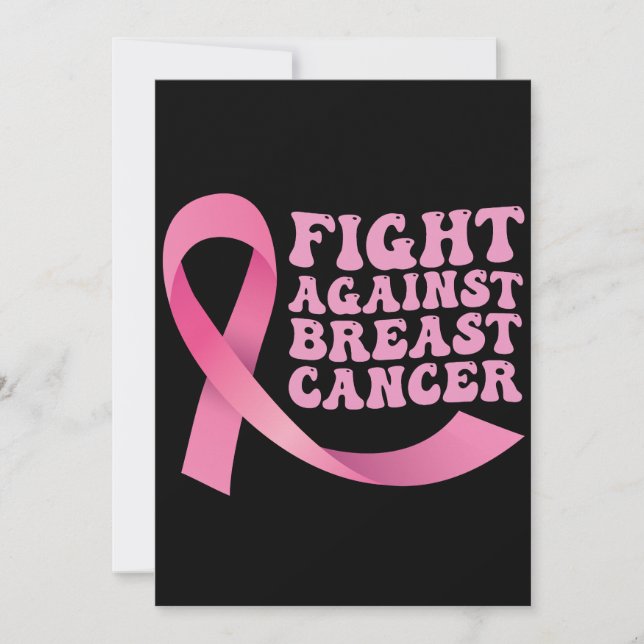 Pink Ribbon Frauen Krebs Bewusstsein Brustkrebs Einladung (Vorderseite)