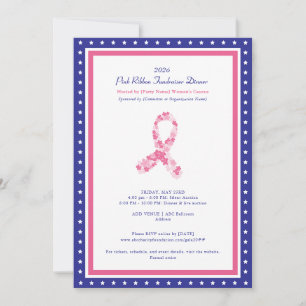 Pink Ribbon Fundraiser Politischer Krebs Bewusstse Einladung