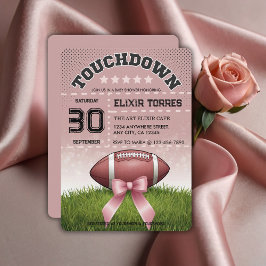Pink Ribbon Fußball Touchdown Baby Dusche Einladung