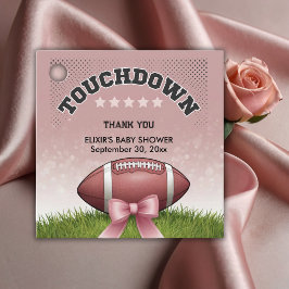 Pink Ribbon Fußball Touchdown Baby Dusche Geschenkanhänger