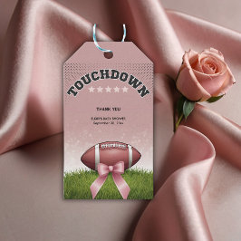 Pink Ribbon Fußball Touchdown Baby Dusche Geschenkanhänger