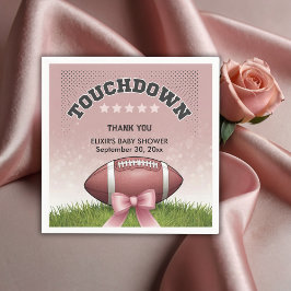 Pink Ribbon Fußball Touchdown Baby Dusche Serviette