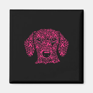 Pink Ribbon Hund Lover Inspiration Brustkrebs Magnet