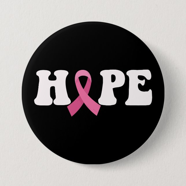 Pink Ribbon Krebs Bewusstsein Brustkrebs Hoffnung Button (Vorderseite)
