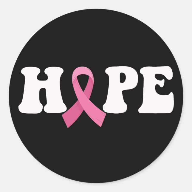 Pink Ribbon Krebs Bewusstsein Brustkrebs Hoffnung Runder Aufkleber (Vorderseite)