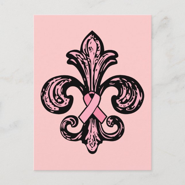 Pink Ribbon Lilie Postkarte (Vorderseite)