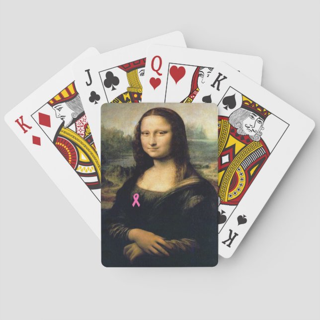 Pink Ribbon Mona Lisa Spielkarten (Rückseite)