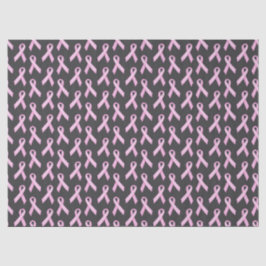 Pink Ribbon on Black - Breast Cancer Awareness Seidenpapier