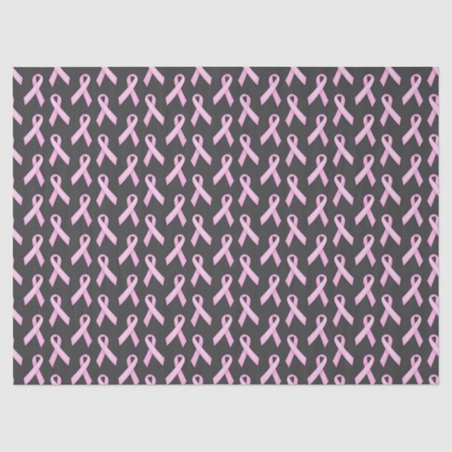 Pink Ribbon on Black - Breast Cancer Awareness Seidenpapier (Vorderseite)