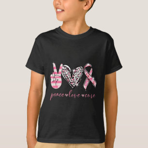 Pink Ribbon Peace Liebe heilen Brustkrebs Auswaren T-Shirt