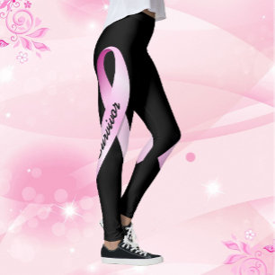 Pink Ribbon personalisieren Brustkrebsüberleben Leggings