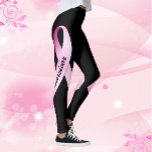 Pink Ribbon personalisieren Brustkrebsüberlebung Leggings<br><div class="desc">Leggings rosa Schleimhaut personalisieren Brustkrebserkrankung</div>