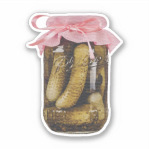 Pink Ribbon Pickle Jar Charm Aufkleber