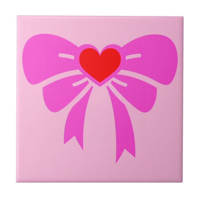 Pink Ribbon Preppy y2k Trendy Minimalistisch Coque Fliese (Vorderseite)